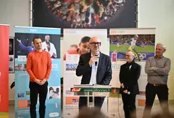 Inauguration d'une exposition consacrée aux Jeux Olympiques et Paralympiques en présence de Vincent Collet